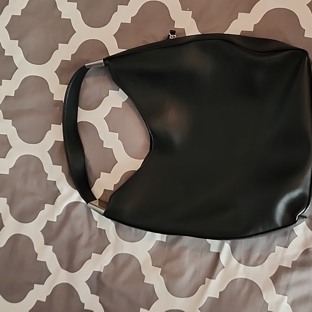 Black leather Alfani hobo bag